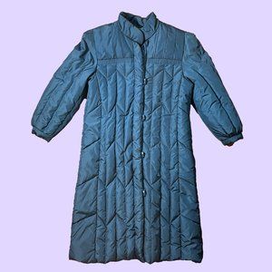 vintage 80s puffer down jacket/trench coat